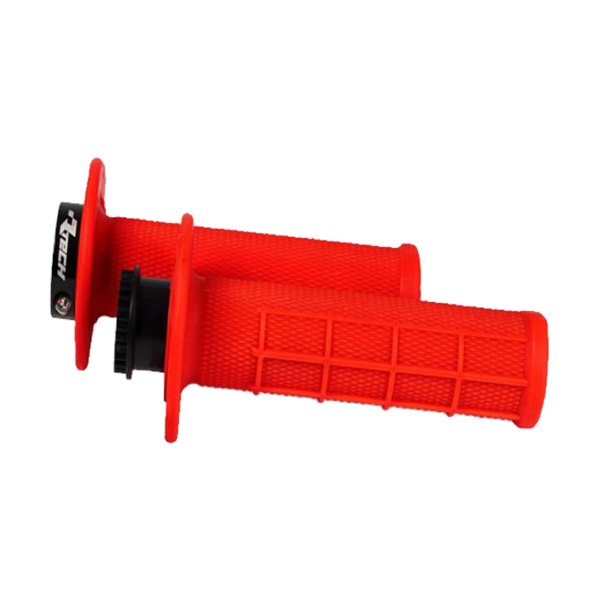 R20 MOTO LOCK-ON GRIPS HALF WAFFLE @ NEON RED