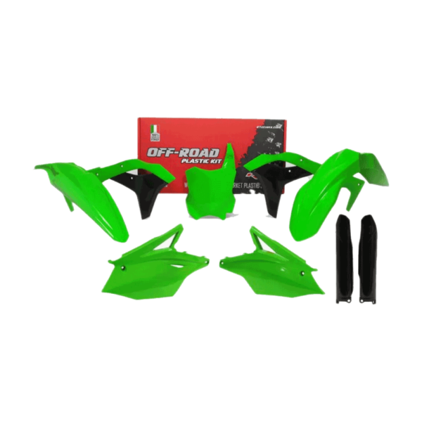KAWASAKI PLASTICS KIT 6 PCS w/airbox covers @ NEON GREEN