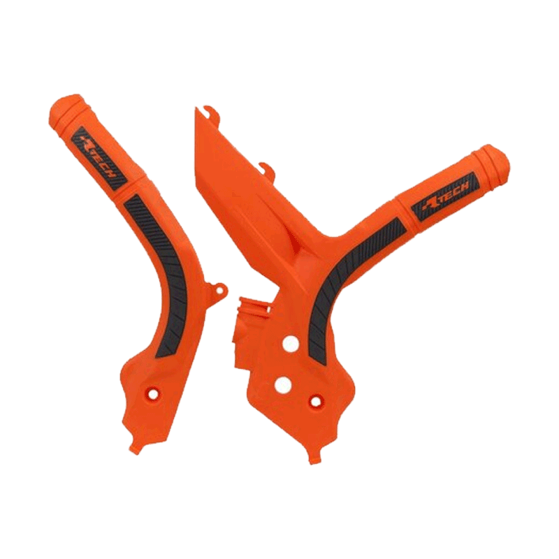 KTM PLASTIC FRAME PROTECTORS BI-MATERIAL @ ORANGE K-BLACK