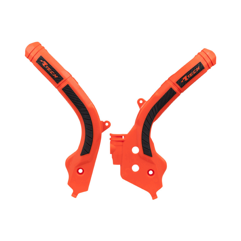 KTM PLASTIC FRAME PROTECTORS BI-MATERIAL @ ORANGE K-BLACK