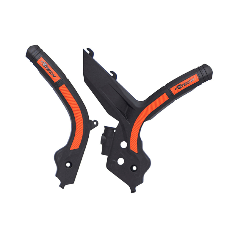 KTM PLASTIC FRAME PROTECTORS BI-MATERIAL @ BLACK-K ORANGE